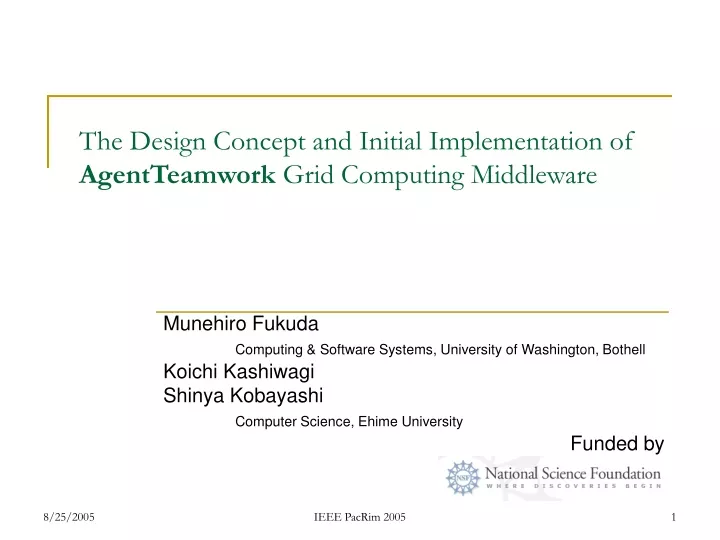 the design concept and initial implementation of agentteamwork grid computing middleware