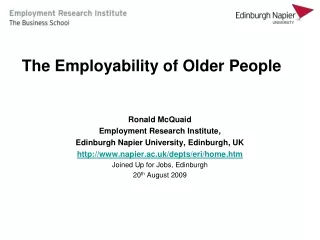 The Employability of Older People