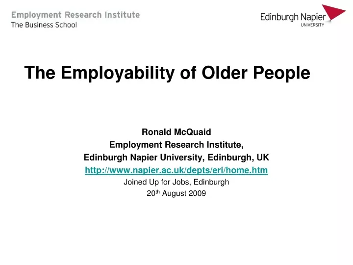the employability of older people