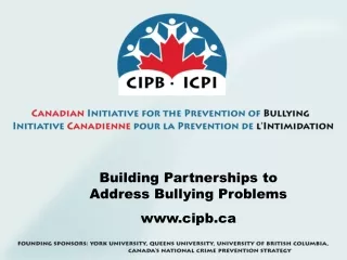 Building Partnerships to Address Bullying Problems cipb