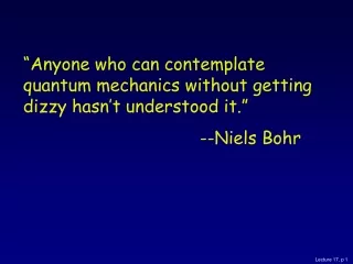 “Anyone who can contemplate quantum mechanics without getting dizzy hasn’t understood it.”