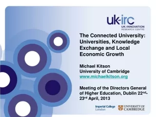 The Connected University: Universities, Knowledge Exchange and Local Economic Growth