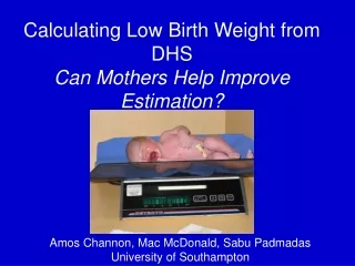 Calculating Low Birth Weight from DHS  Can Mothers Help Improve Estimation?