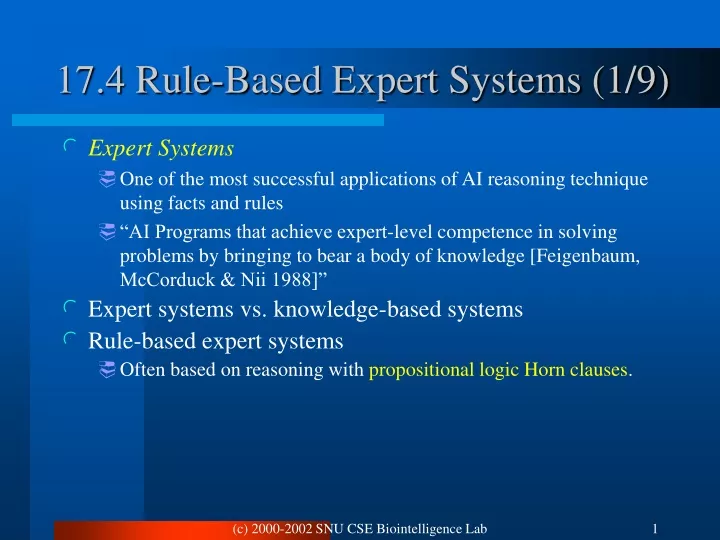 17 4 rule based expert systems 1 9