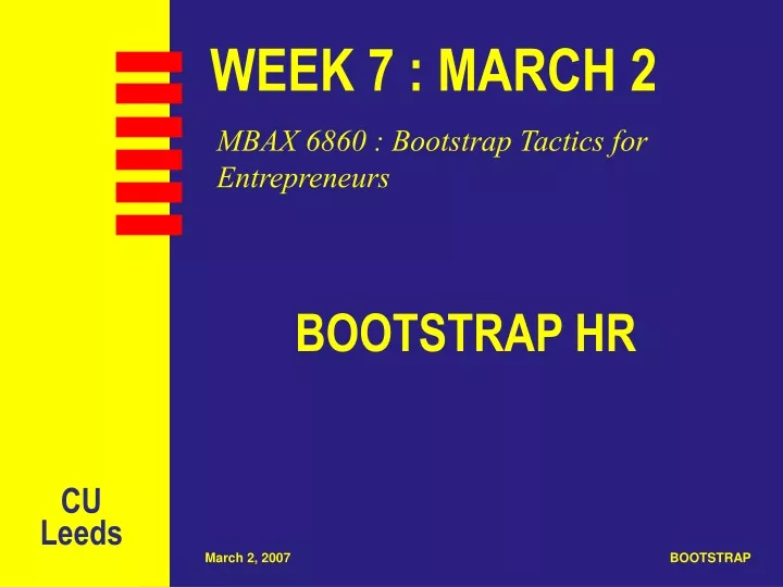 week 7 march 2