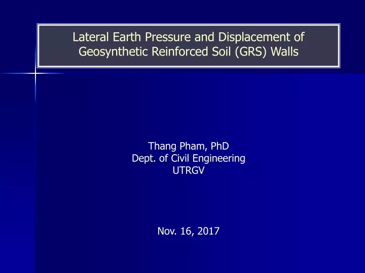lateral earth pressure and displacement