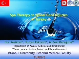 Spa Therapy in Spinal Cord Injuries  in Turkey