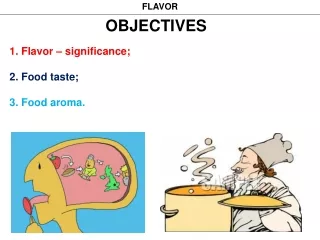 OBJECTIVES 1. Flavor – significance; 2. Food taste; 3. Food aroma.
