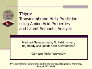 TMpro: Transmembrane Helix Prediction  using Amino Acid Properties  and Latent Semantic Analysis