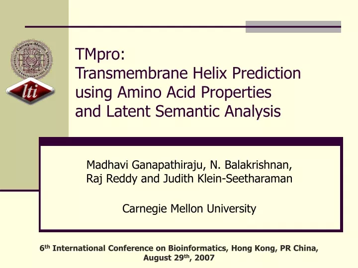 tmpro transmembrane helix prediction using amino acid properties and latent semantic analysis