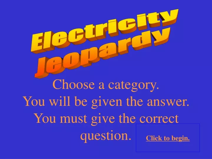 electricity jeopardy