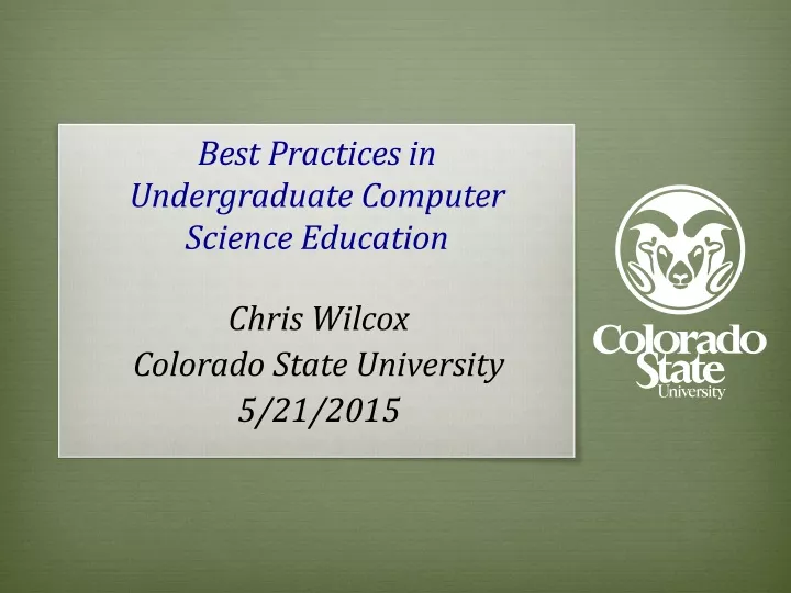 best practices in undergraduate computer science