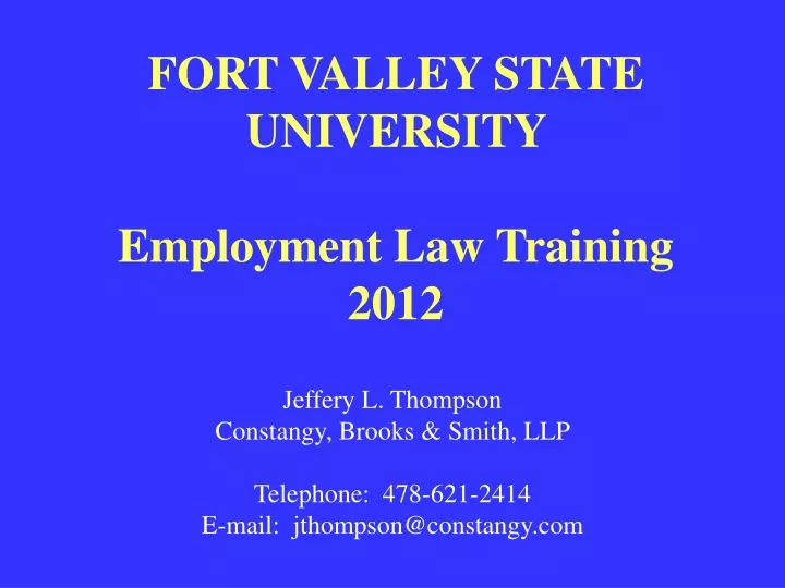 fort valley state university employment