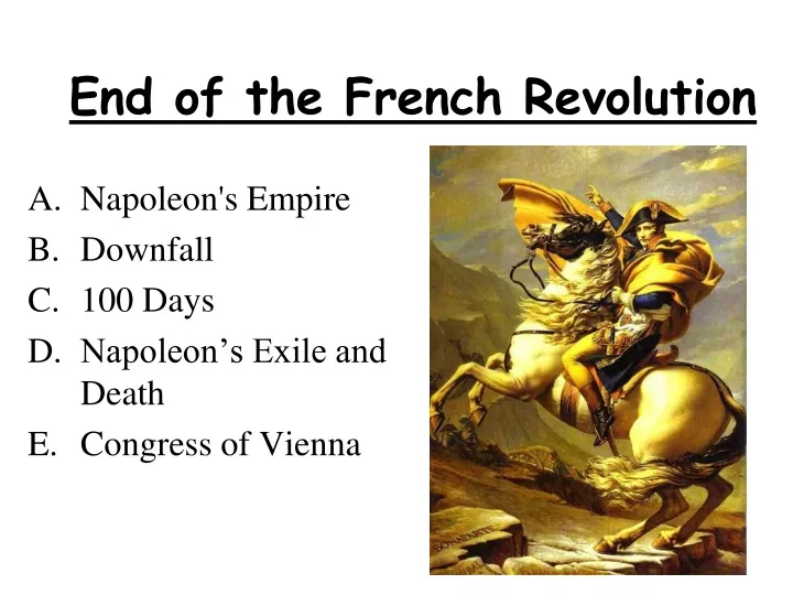 end of the french revolution