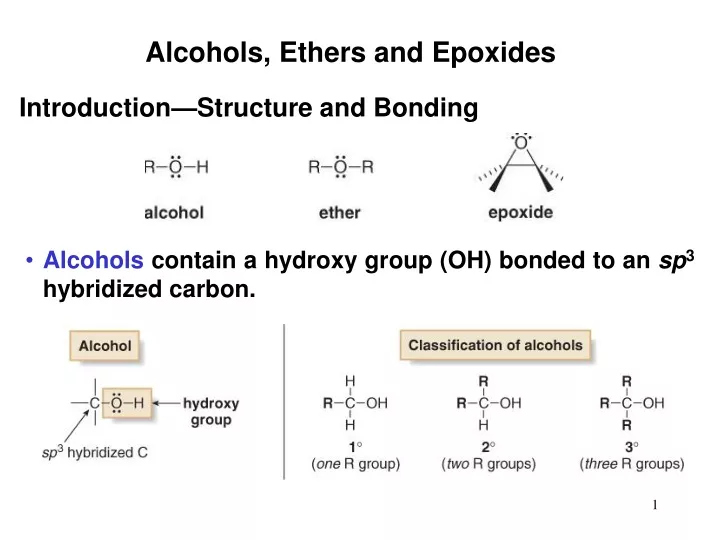 alcohols ethers and epoxides