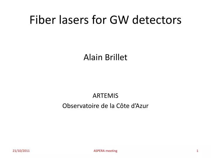 fiber lasers for gw detectors