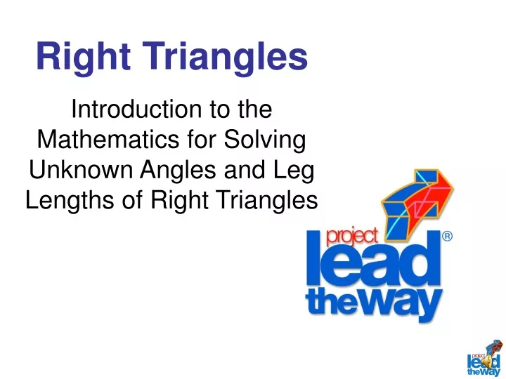 right triangles introduction to the mathematics