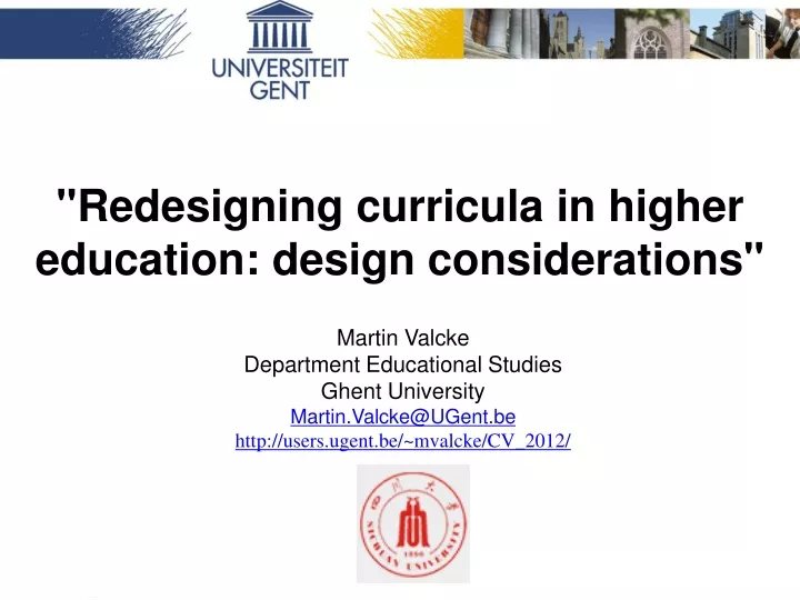 redesigning curricula in higher education design