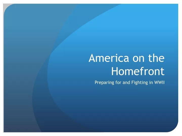 america on the homefront