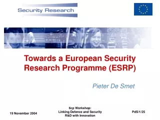 Towards  a European Security Research Programme (ESRP)
