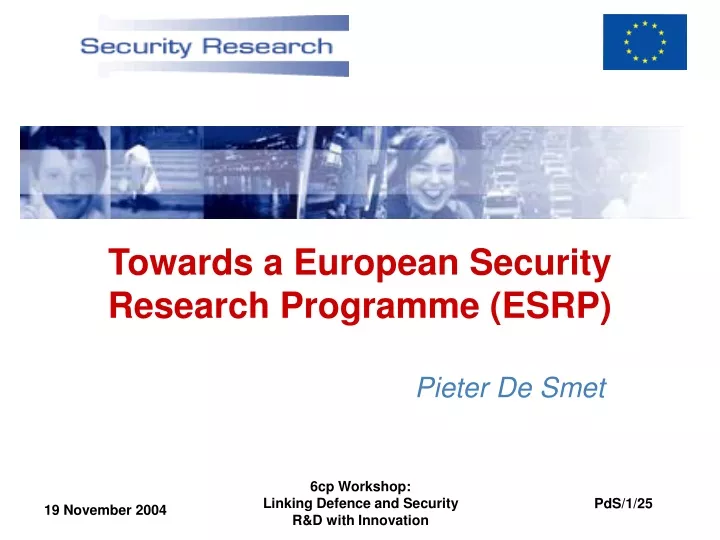 towards a european security research programme esrp