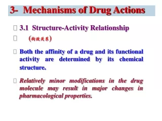 3-  Mechanisms of Drug Actions