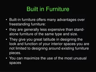 Built in Furniture