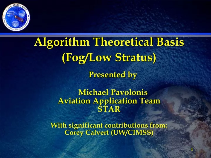 algorithm theoretical basis fog low stratus