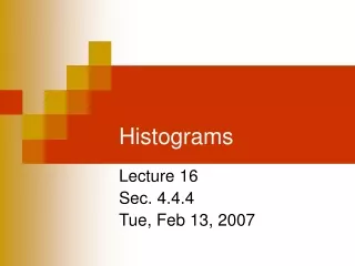 Histograms