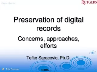 Preservation of digital records