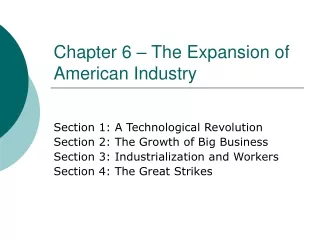 Chapter 6 – The Expansion of American Industry