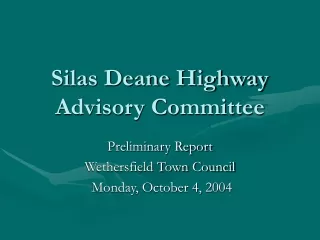 Silas Deane Highway Advisory Committee