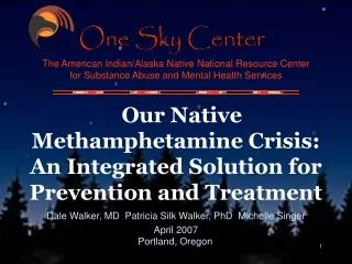 Our Native Methamphetamine Crisis: An Integrated Solution for Prevention and Treatment