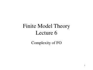 Finite Model Theory Lecture 6