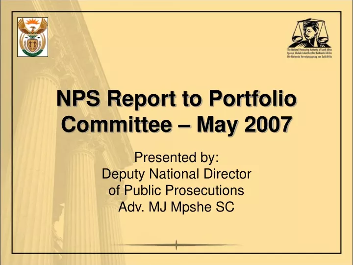 nps report to portfolio committee may 2007