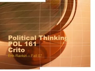Political Thinking  POL 161 Crito