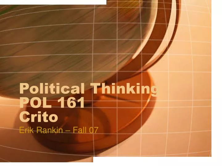 political thinking pol 161 crito