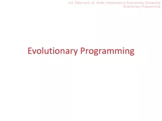 Evolution ary Programming