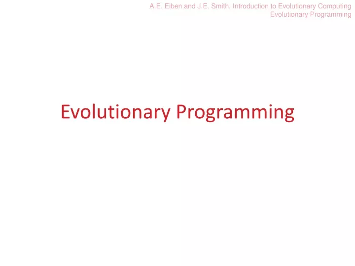 evolution ary programming