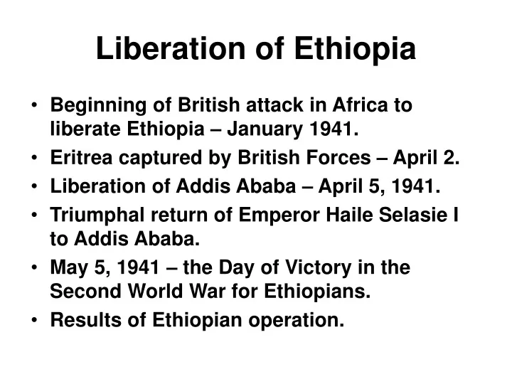 liberation of ethiopia