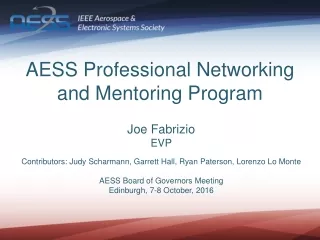 AESS Professional Networking and Mentoring Progra m