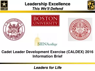 Cadet Leader Development Exercise (CALDEX) 2016  Information Brief