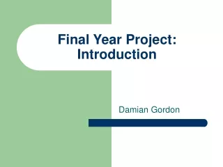 Final Year Project: Introduction