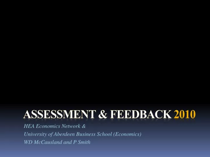 assessment feedback 2010