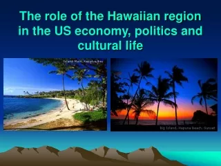 The role of the Hawaiian region in the US economy, politics and cultural life