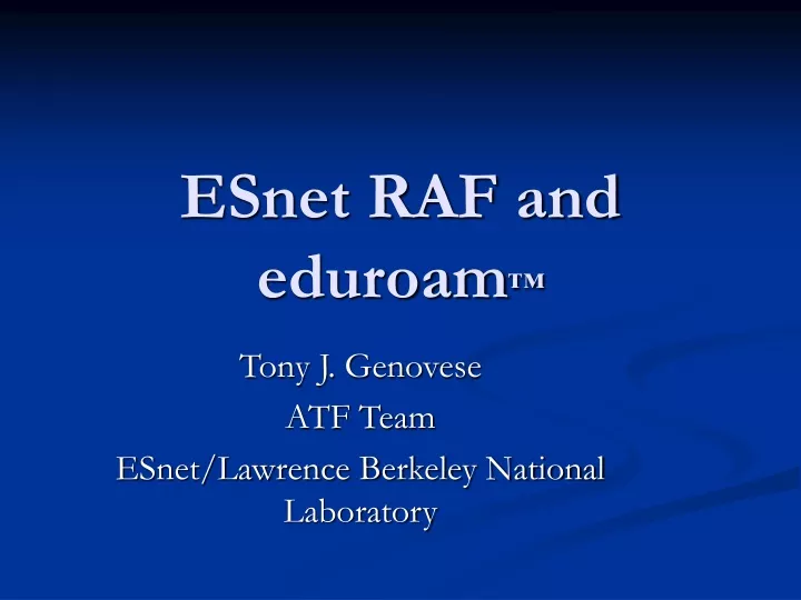 esnet raf and eduroam