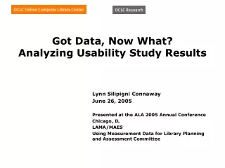 Got Data, Now What? Analyzing Usability Study Results