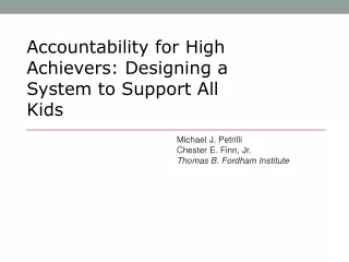 Accountability for High Achievers: Designing a System to Support All Kids 