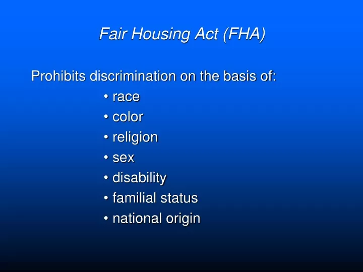 fair housing act fha