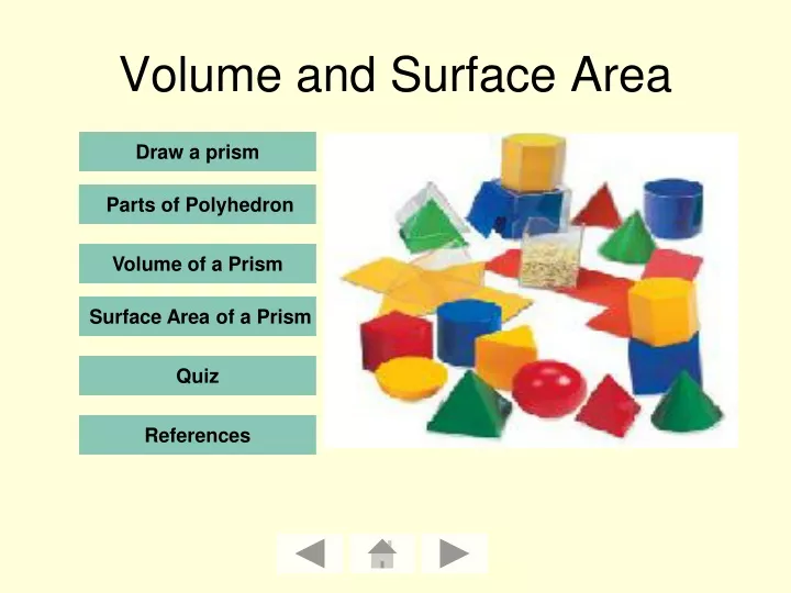 volume and surface area